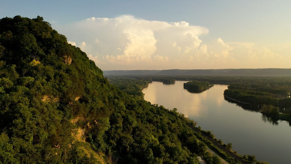 Scenic bluffs near our Wisconsin Bed and Breakfast in La Crosse - perfect for outdoor lovers